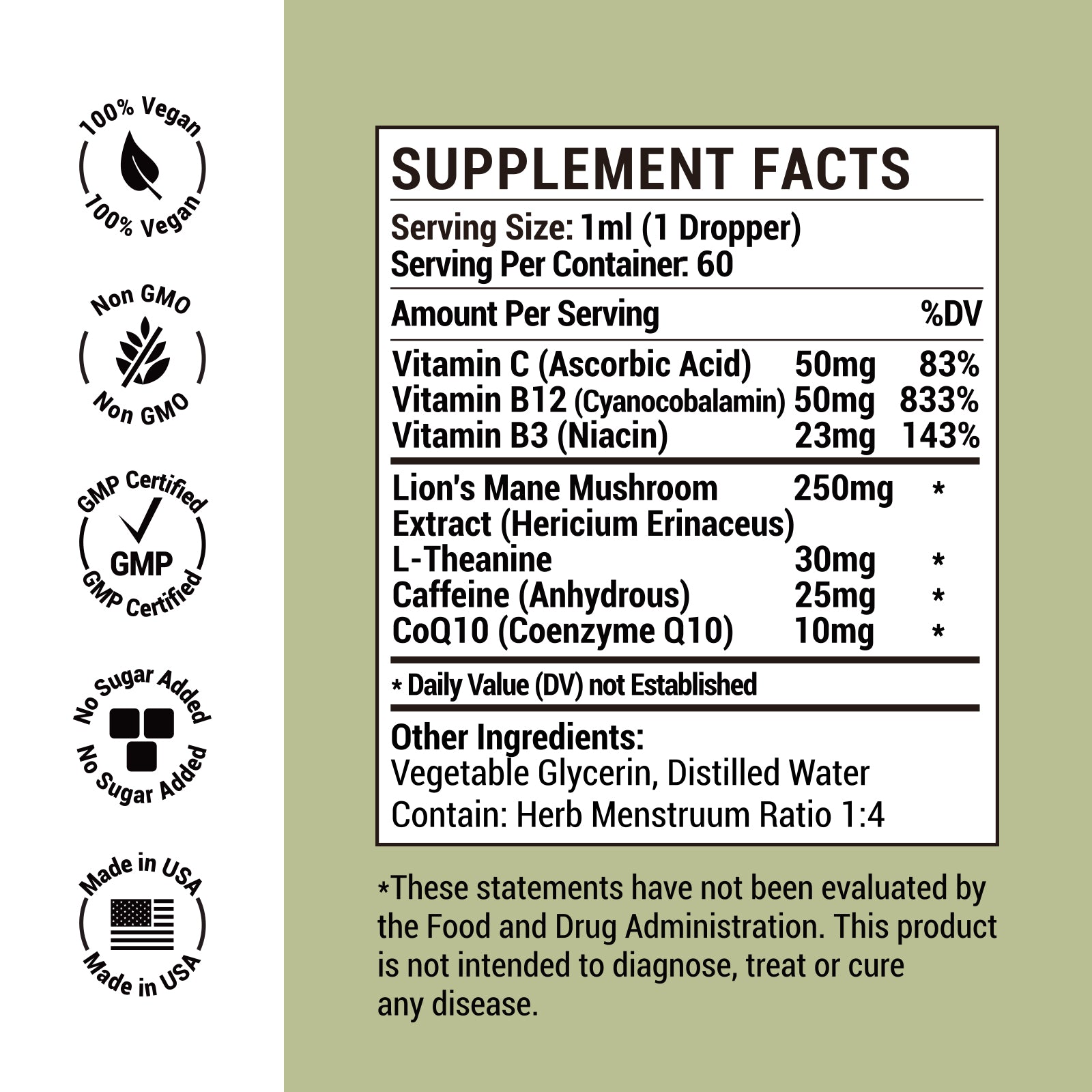 Boost Focus Multivitamin Sublingual Liquid Supplement 